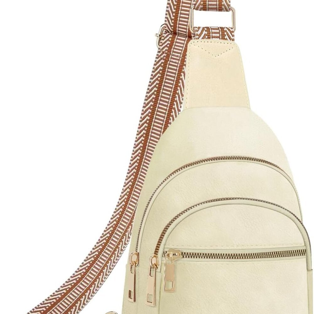 Versatile Small Leather Sling Backpack Purse With… - image 1